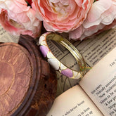 Vriksham Pastel Purple Geometric Mosaic Enamel Openable Kada Bangle-G21852