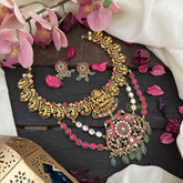 Vriksham Lakshmi Peacock With Dual Peacock Jadau Kundan Pendant Short Neckpiece-J2966