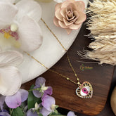 Vriksham Heart With Eye Pendant Anti Tarnish Stainless Steel Necklace Chain-G17676