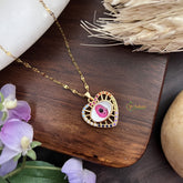 Vriksham Heart With Eye Pendant Anti Tarnish Stainless Steel Necklace Chain-G17676