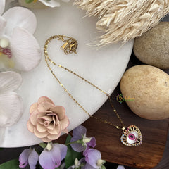 Vriksham Heart With Eye Pendant Anti Tarnish Stainless Steel Necklace Chain-G17676