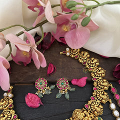 Vriksham Lakshmi Peacock With Dual Peacock Jadau Kundan Pendant Short Neckpiece-J2966