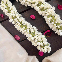 Vriksham Elegant White Jasmin Floral Buds Gajra Flower Accessories-KH1258