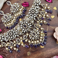 Unique Victorian Diamond Purple Neckpiece-VV1871