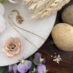 Vriksham Pastel Pink Butterfly Pendant Anti Tarnish Stainless Steel Necklace Chain-G17680