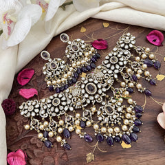 Unique Victorian Diamond Purple Neckpiece-VV1871