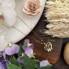 Vriksham Mom Heart Pendants Anti Tarnish Stainless Steel Necklace Chain-G17686