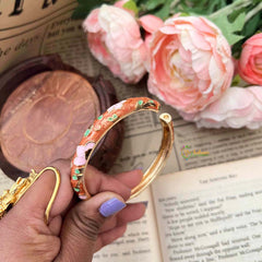 Vriksham Bronze Floral With Gold-Toned Enamel Openable Kada Bangle-G21866