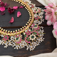 Vriksham Exquisite Dual Peacock Jadau Kundan Guttapusalu Neckpiece-J2967