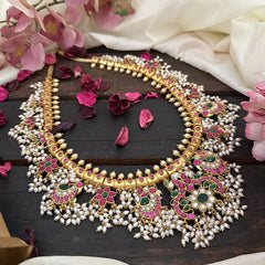 Vriksham Exquisite Dual Peacock Jadau Kundan Guttapusalu Neckpiece-J2967