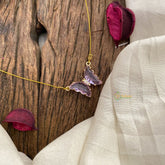 Vriksham Butterfly Pendant Invisible Chain-Lavender-G16925