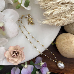 Vriksham Unique Oval Shape Pendant Anti Tarnish Stainless Steel Necklace Chain -G17661