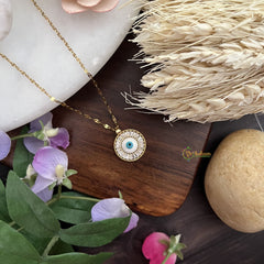 Vriksham Evil Eye Pendant Anti Tarnish Stainless Steel Necklace Chain-G17668