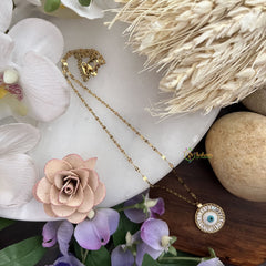 Vriksham Evil Eye Pendant Anti Tarnish Stainless Steel Necklace Chain-G17668