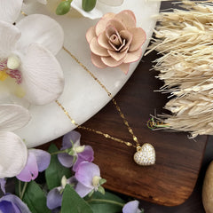 Vriksham Heart With Stone Pendant Anti Tarnish Stainless Steel Necklace Chain-G17670