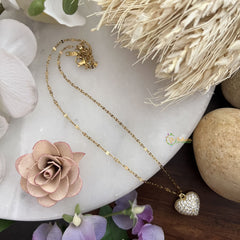 Vriksham Heart With Stone Pendant Anti Tarnish Stainless Steel Necklace Chain-G17670