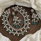 Luxurious 2 White & Green Layered Victorian Diamond - VV1342