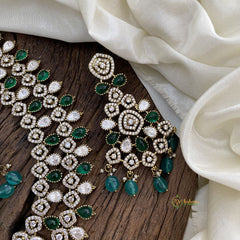 Luxurious 2 White & Green Layered Victorian Diamond - VV1342