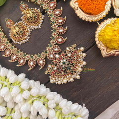 Vriksham Traditional Manga With Floral Short Neckpiece-G21307