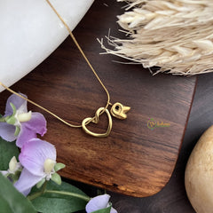 Vriksham Heart With Letter R Pendant Anti Tarnish Stainless Steel Necklace Chain-G17663