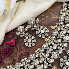 Three Layer Victorian Diamond High Neck Choker-VV1958