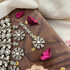 Three Layer Victorian Diamond High Neck Choker-VV1958