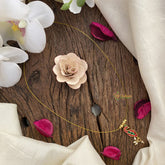 Vriksham Peacock Pendant Invisible Chain-Red Green-Pearl-G16977