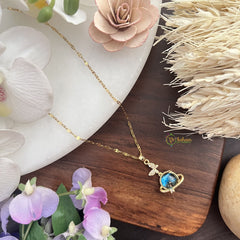 Vriksham Antique Globe Style Pendant Anti Tarnish Stainless Steel Necklace Chain-G17698