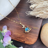 Vriksham Antique Globe Style Pendant Anti Tarnish Stainless Steel Necklace Chain-G17698