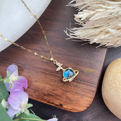 Vriksham Antique Globe Style Pendant Anti Tarnish Stainless Steel Necklace Chain-G17698