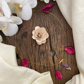 Vriksham Peacock Pendant Invisible Chain-Blue Red-Pearl-G16975