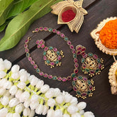 Vriksham Interchangable Pendant -Lakshmi Kemp Neckpiece-Red Green-G21306