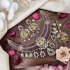 Premium Red Victorian Diamond Lakshmi Hasli-VV1738