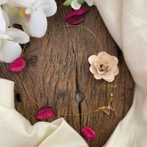 Vriksham Butterfly Pendant Invisible Chain-Peach-G16929