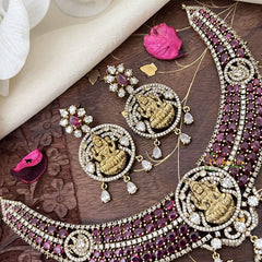 Premium Red Victorian Diamond Lakshmi Hasli-VV1738