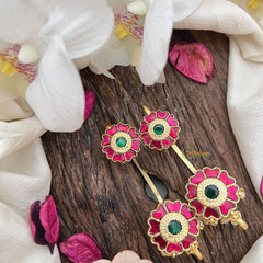 Vriksham Rosette Charm-Floral Studs with Traditional Cuff Bugadi-G19985