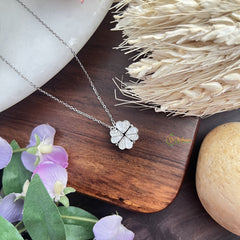 Vriksham Floral Magnet Pendant Anti Tarnish Stainless Steel Necklace Chain-Silver-G17692