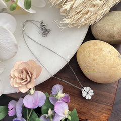 Vriksham Floral Magnet Pendant Anti Tarnish Stainless Steel Necklace Chain-Silver-G17692