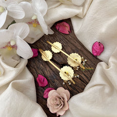 Vriksham Rosette Charm-Floral Studs with Traditional Cuff Bugadi-G19985