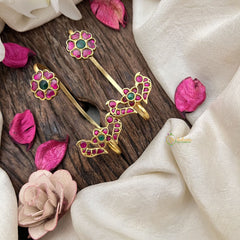 Vriksham Handcrafted Peacock & Floral Kemp Ear Cuff Bugadi-G19986