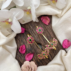 Vriksham Handcrafted Peacock & Floral Kemp Ear Cuff Bugadi-G19986