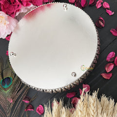 Vriksham Silver Pichwai Tray-Temple Design-Aqua Green-RG164