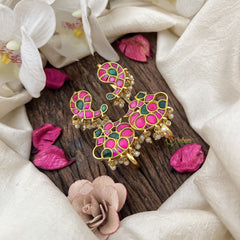 Vriksham Paisley Kemp Stud & Ear Cuffs Bugadi With Pearls-G19989