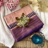 Wheatish Beige Chinnalampattu Saree with Temple Copper Border - VS3671