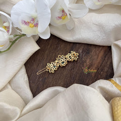 Antique Gold Look Alike Hair clip-Red Green-G15376