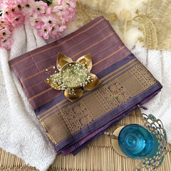 Vriksham Mauve & Deep Violet Chinnalampattu Saree Zari Temple Border-VS4707