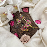 Vriksham Peacock Style Jadau Stud & Ear Cuffs Bugadi With Pearls-G19995