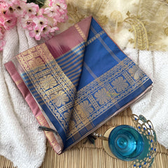 Vriksham Onion Pink Chinnalampattu Saree Floral Copper Border-VS4717