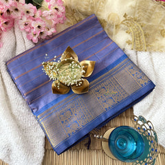 Vriksham Light Blue Chinnalampattu Saree Copper Border-VS4720