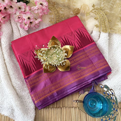 Dark Pink Chinnalampattu Saree with Rettapet Temple Border- VS3666